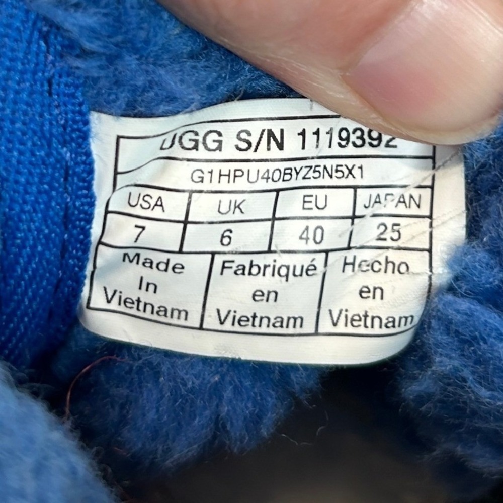 UGG Neumel Blue Suede Shearling Elastic Strap Boots‎ Mens 7 - Picture 5 of 15